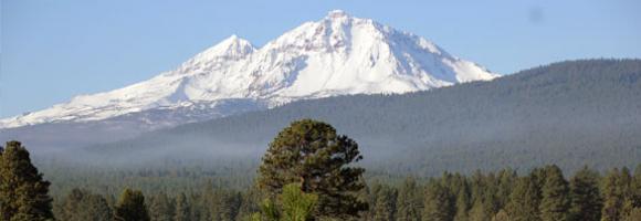 Picturesque mountain with snow